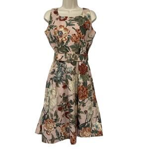 Vtg Sabino Dress Womens Medium Romantic Botanical Floral Cottagecore 80s Pockets